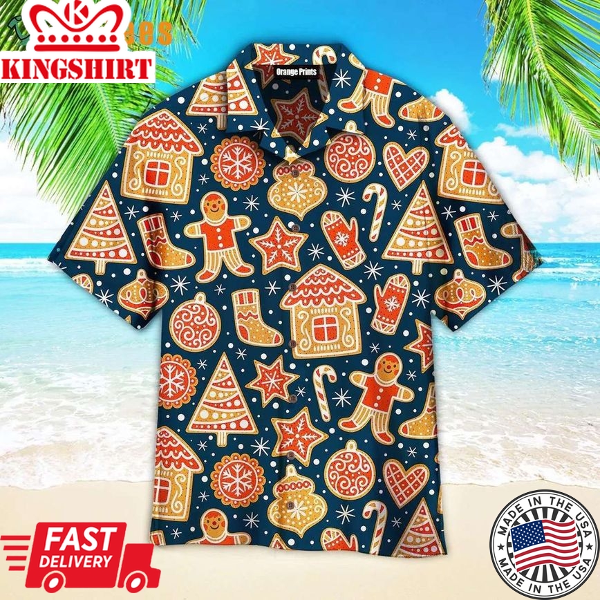 Christmas Gingerbread Cookies, Xmas Trendy Hawaiian Shirt Perfect Gifts For Your Loved Ones