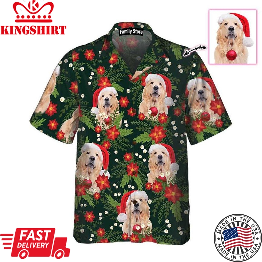 Christmas Golden Retriever Custom Hawaiian Shirt