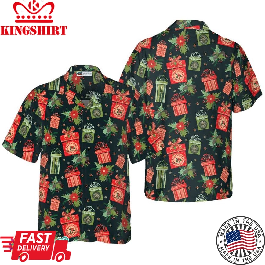 Christmas Hawaiian Shirts, Chritmas Gift Pattern Shirt Short Sleeve, Christmas Shirt Idea Gift For Men And Women