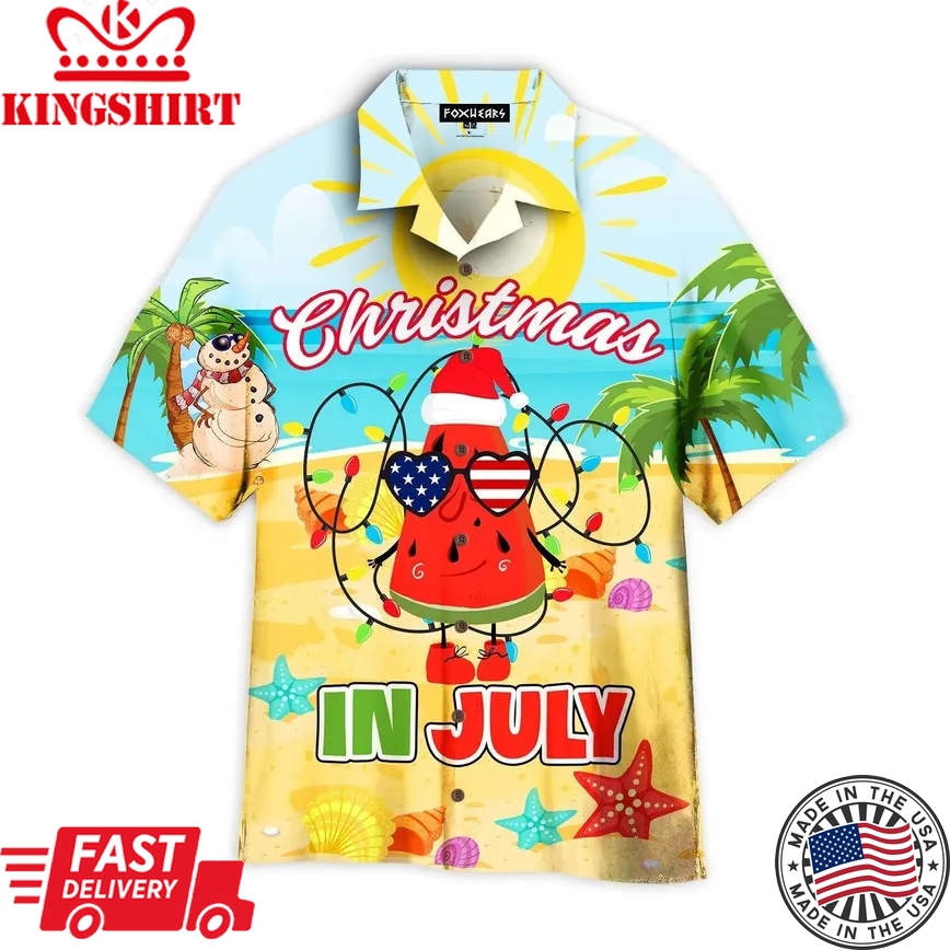 Christmas In July Sunglasses Usa Trendy Hawaiian Shirt