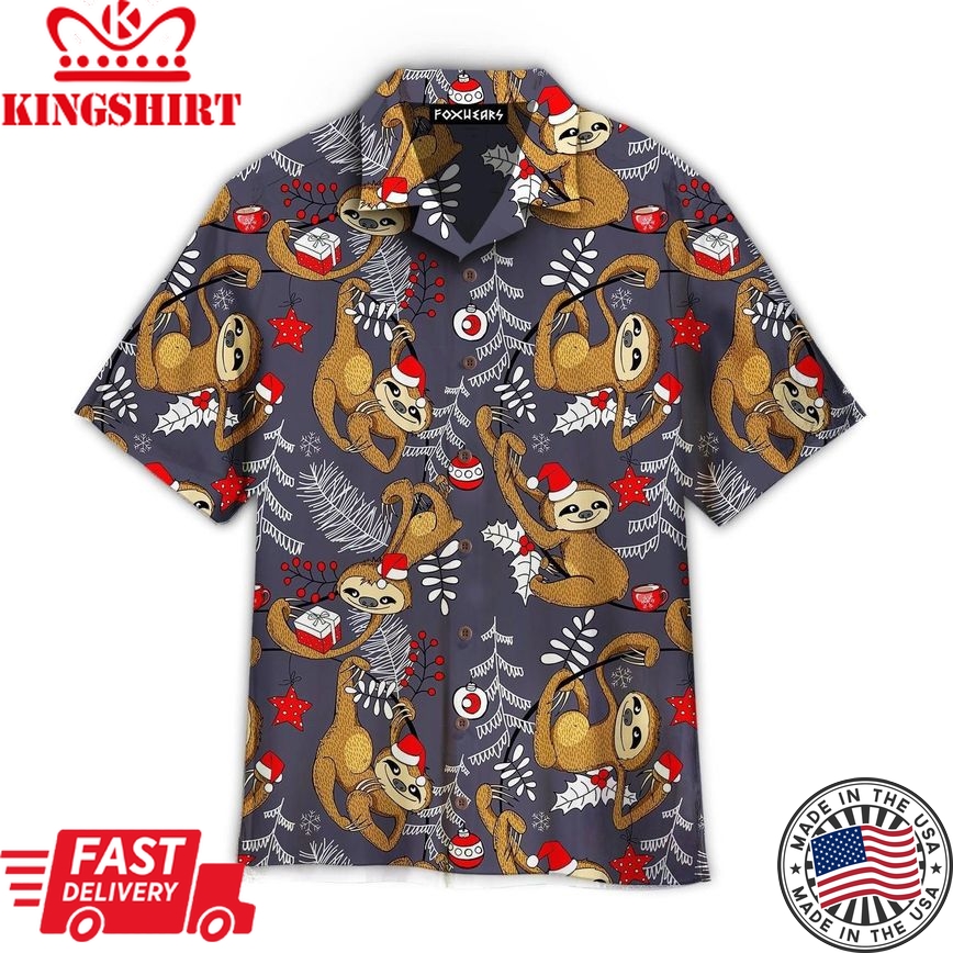 Christmas Lazy Sloths Trendy Hawaiian Shirt