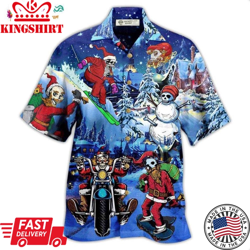 Christmas Merry Christmas With Skull Hawaiian Shirt