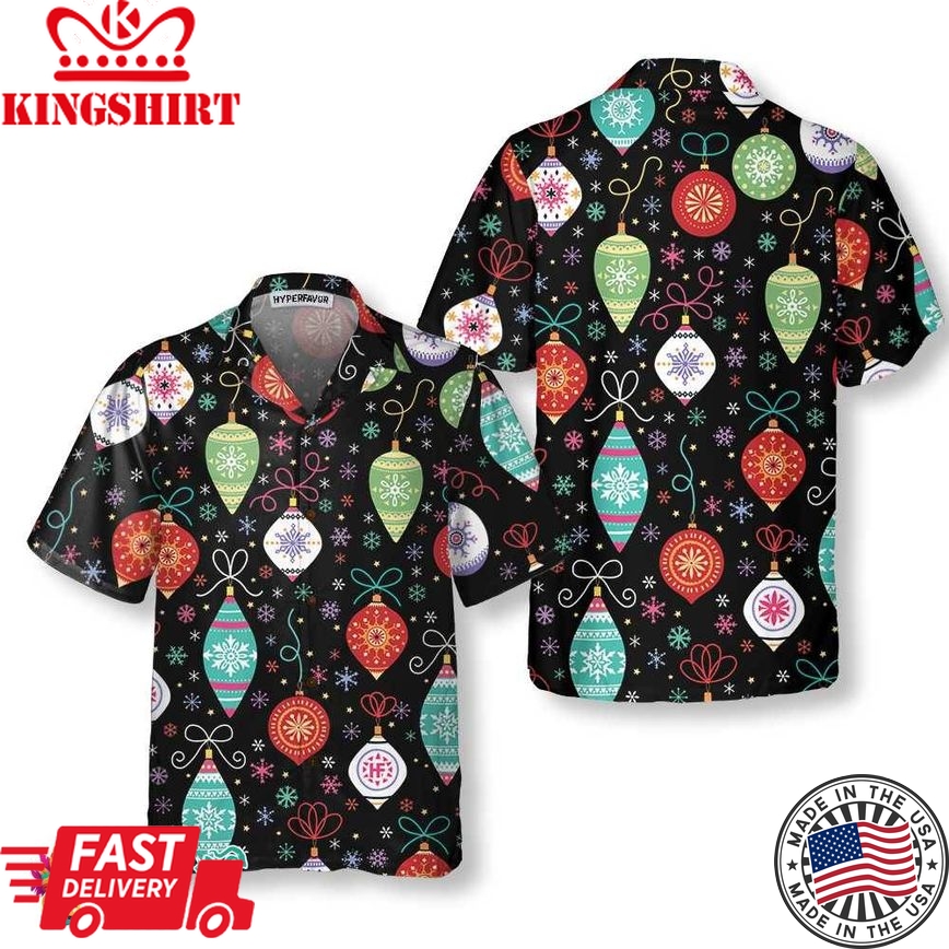 Christmas Ornament Pattern Hawaiian Shirt, Funny Christmas Shirt For Men