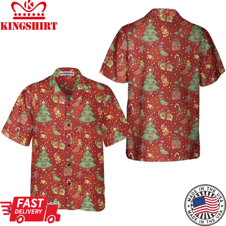 Christmas Pattern With Confetti Hawaiian Shirt, Festive Christmas Hawaiian Shirt