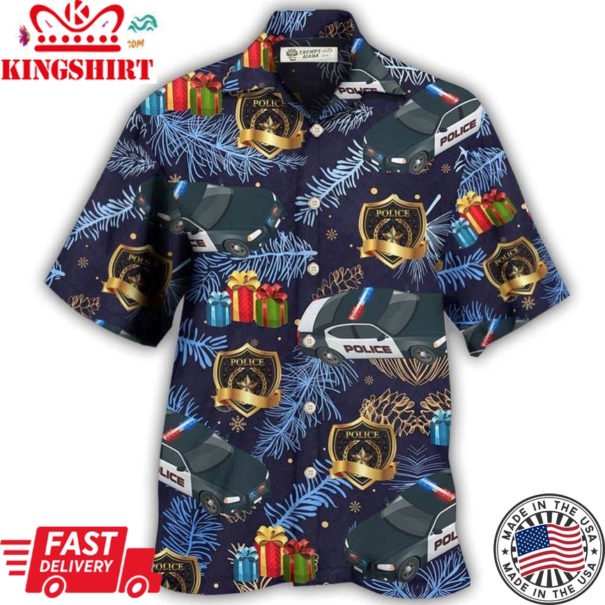 Christmas Police Pattern Merry Christmas Hawaiian Shirt