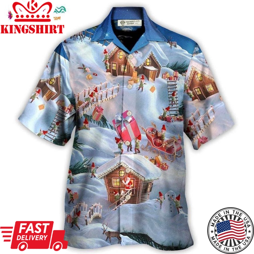 Christmas Santa And Gnome Merry Xmas Hawaiian Shirt