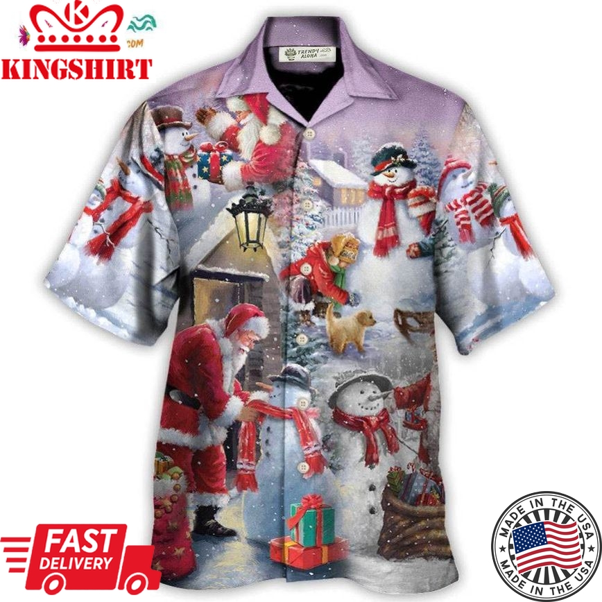 Christmas Santa Claus Buil Snowman Gift For You Hawaiian Shirt