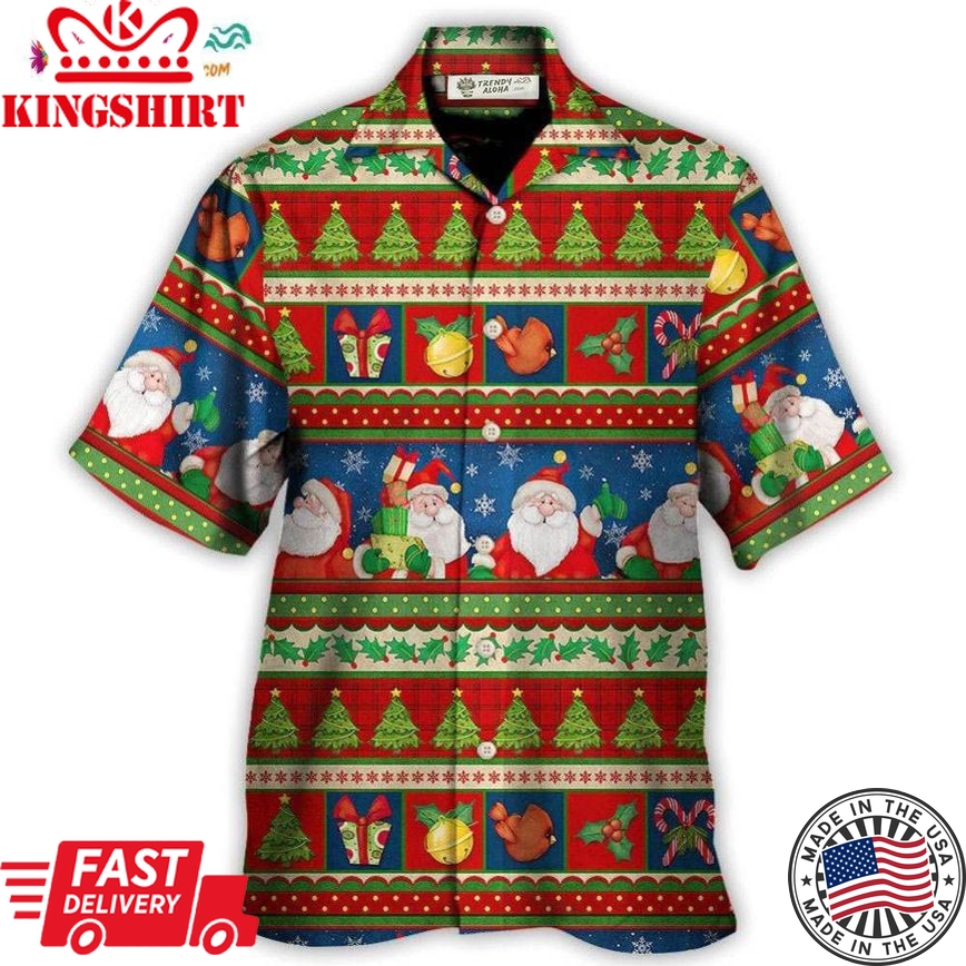 Christmas Santa Claus Happy Xmas Hawaiian Shirt