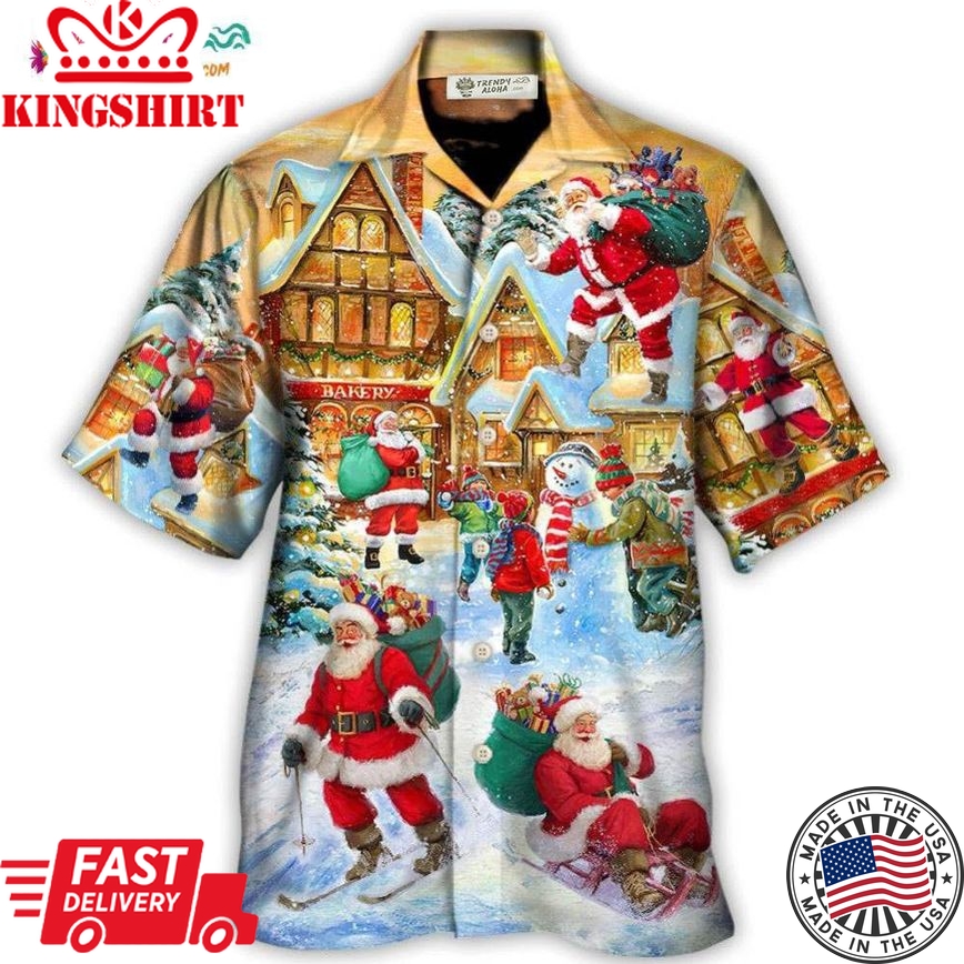 Christmas Santa Claus In The Town Xmas Is Coming Hawaiian Shirt