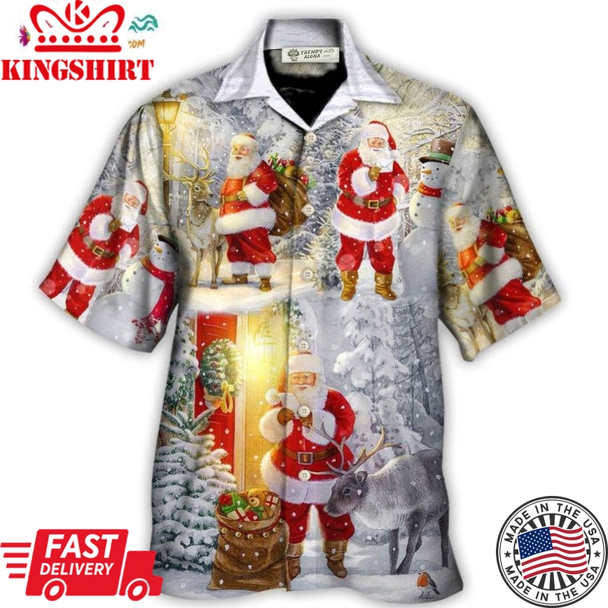 Christmas Santa Claus Lover Animal Light Story Art Style Hawaiian Shirt