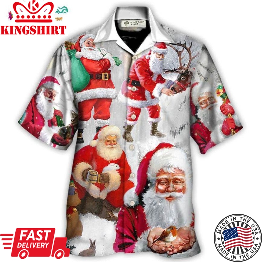 Christmas Santa Claus Story Funny Art Style Hawaiian Shirt