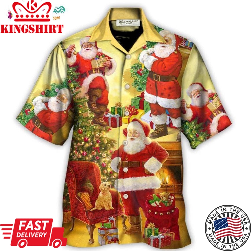 Christmas Santa Claus Story Happy Xmas Art Style Hawaiian Shirt