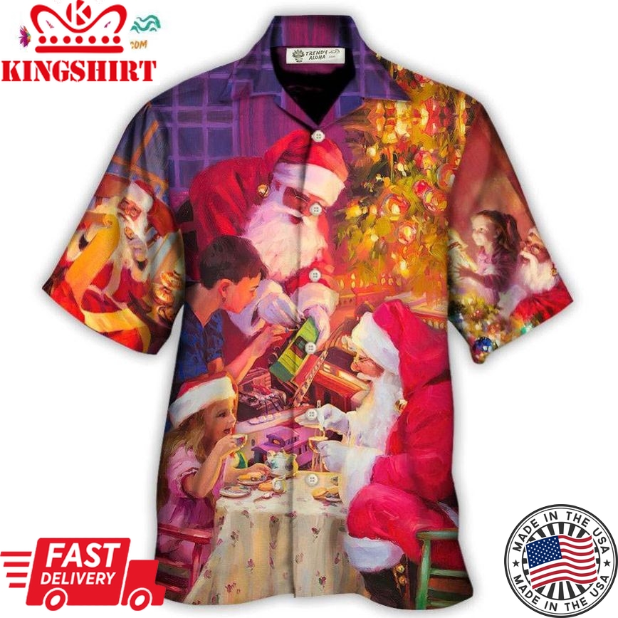 Christmas Santa Claus Story Light Art Style Hawaiian Shirt