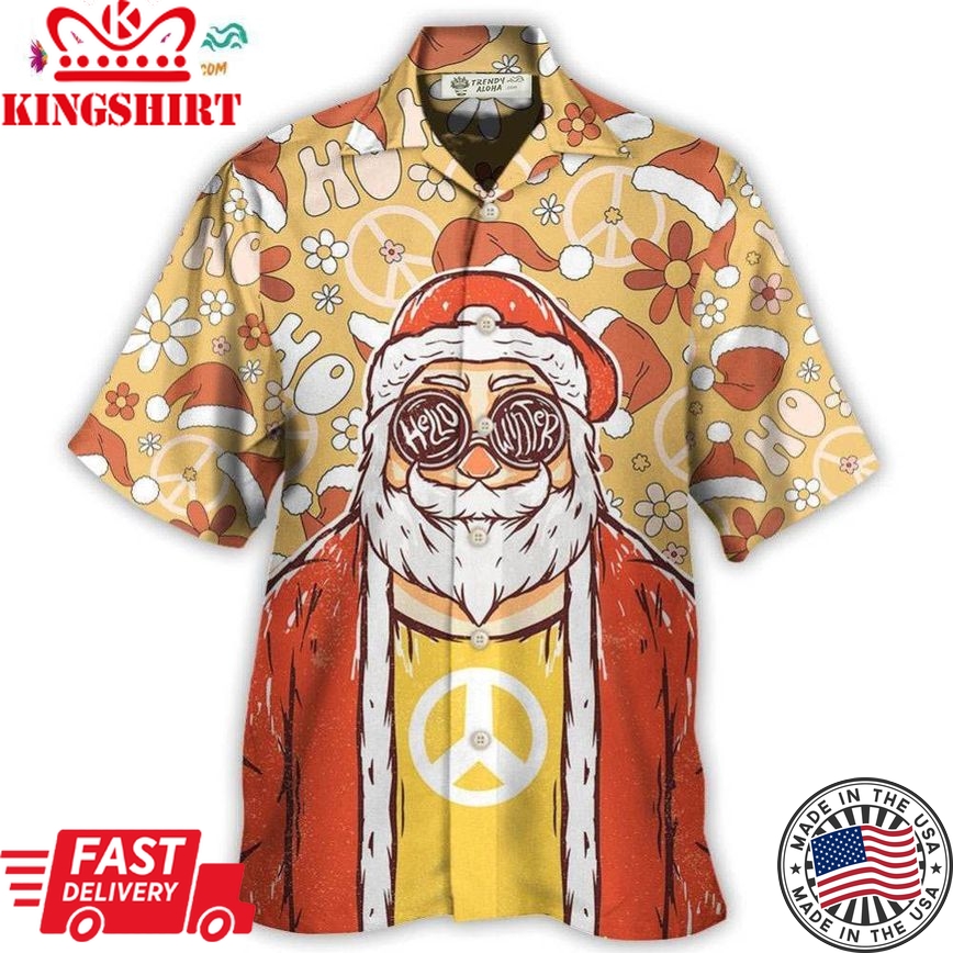 Christmas Santa Cutie Hippie Groovy Hawaiian Shirt