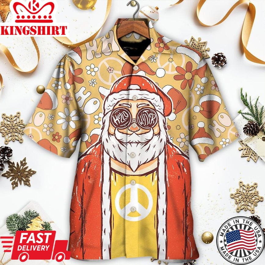 Christmas Santa Cutie Hippie Groovy - Hawaiian Shirt