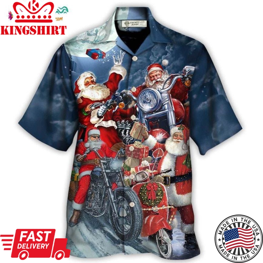 Christmas Santa I Don'T Need Reindeer I Have Motorbike Hawaiian Shirt