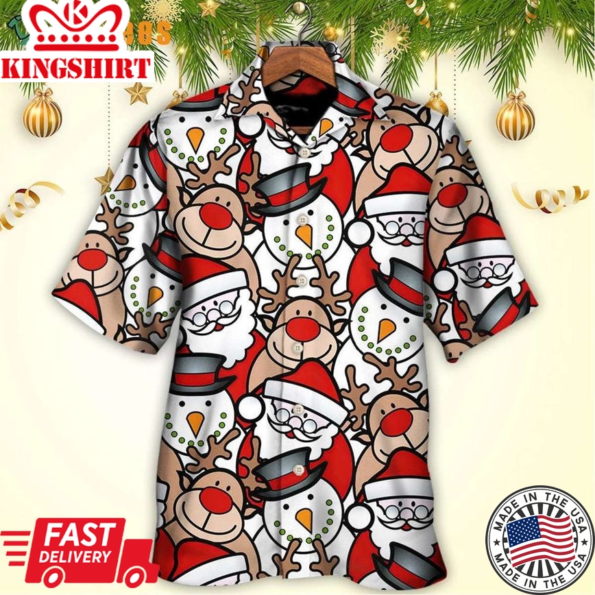 Christmas Santa Reindeer Funny, Santa Trendy Hawaiian Shirt Perfect Gifts For Your Loved Ones