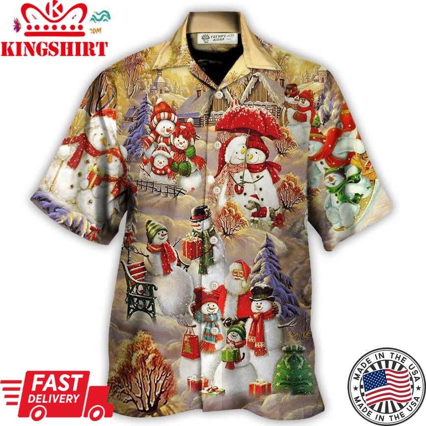 Christmas Snowman Couple Love Xmas Cool Hawaiian Shirt