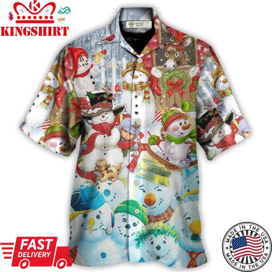 Christmas Snowman Happy Farm Holiday Christmas Hawaiian Shirt