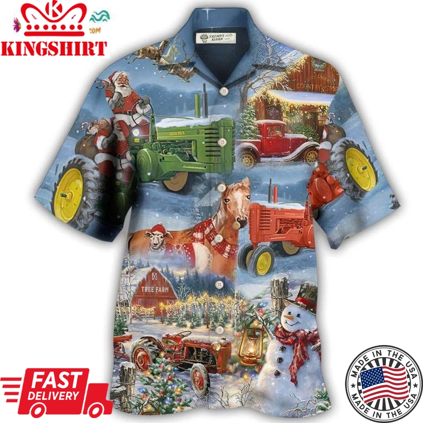 Christmas To Farm Happiness In Sky Hawaiian Shirt