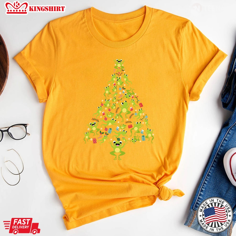 Christmas Tree Full of Frogs Merry Christmas T-Shirt