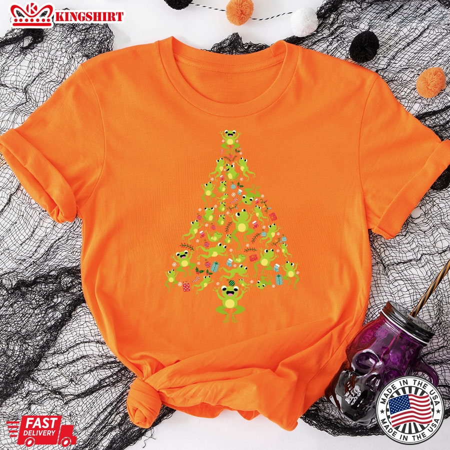 Christmas Tree Full of Frogs Merry Christmas T-Shirt