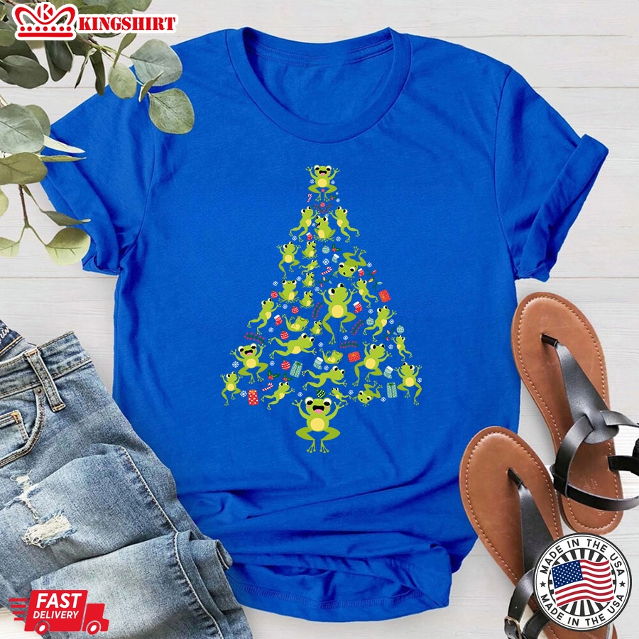 Christmas Tree Full of Frogs Merry Christmas T-Shirt