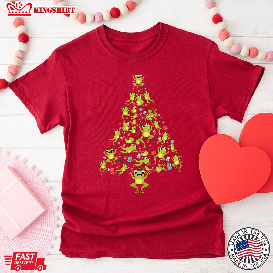 Christmas Tree Full of Frogs Merry Christmas T-Shirt