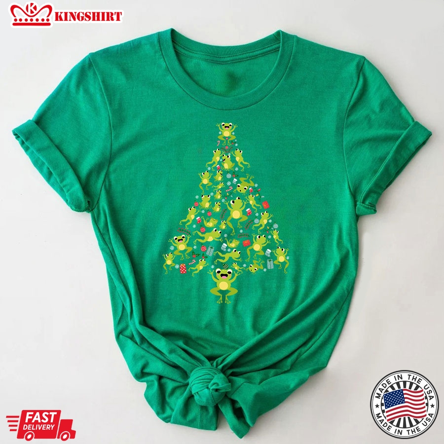 Christmas Tree Full of Frogs Merry Christmas T-Shirt