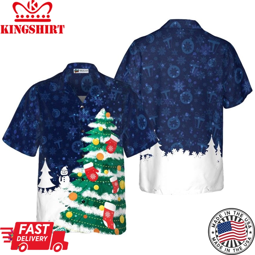 Christmas Tree Hawaiian Shirt, Christmas Shirts Short Sleeve Button Down Shirt For Men And Women