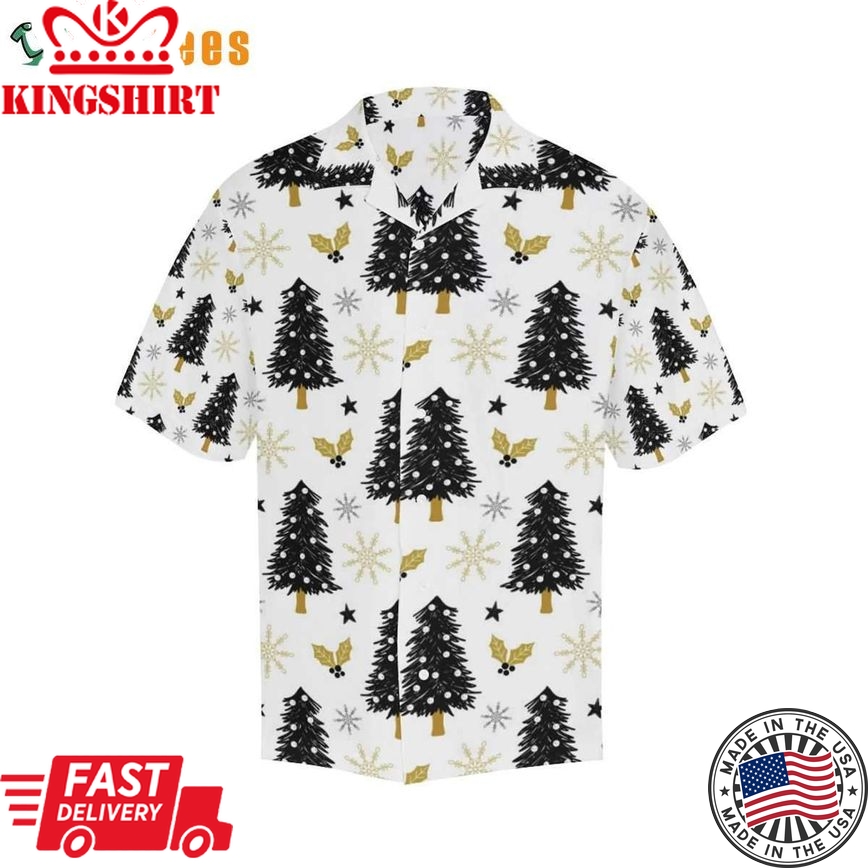 Christmas Tree Holly Snow Star Pattern, Xmas Trendy Hawaiian Shirt Perfect Gifts For Your Loved Ones