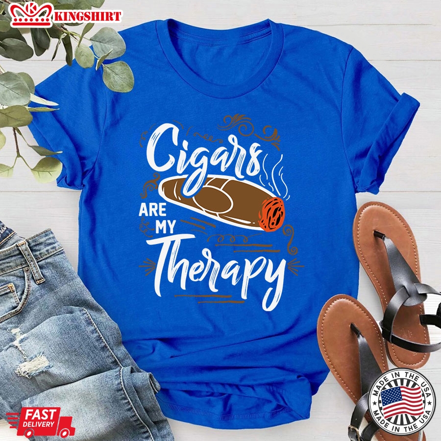 Cigars Are My Therapy Cigars Smoke Lover T-Shirt