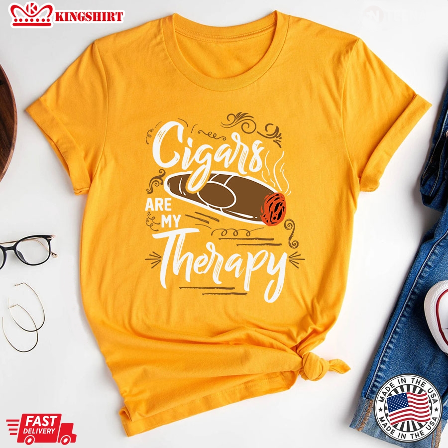 Cigars Are My Therapy Cigars Smoke Lover T-Shirt