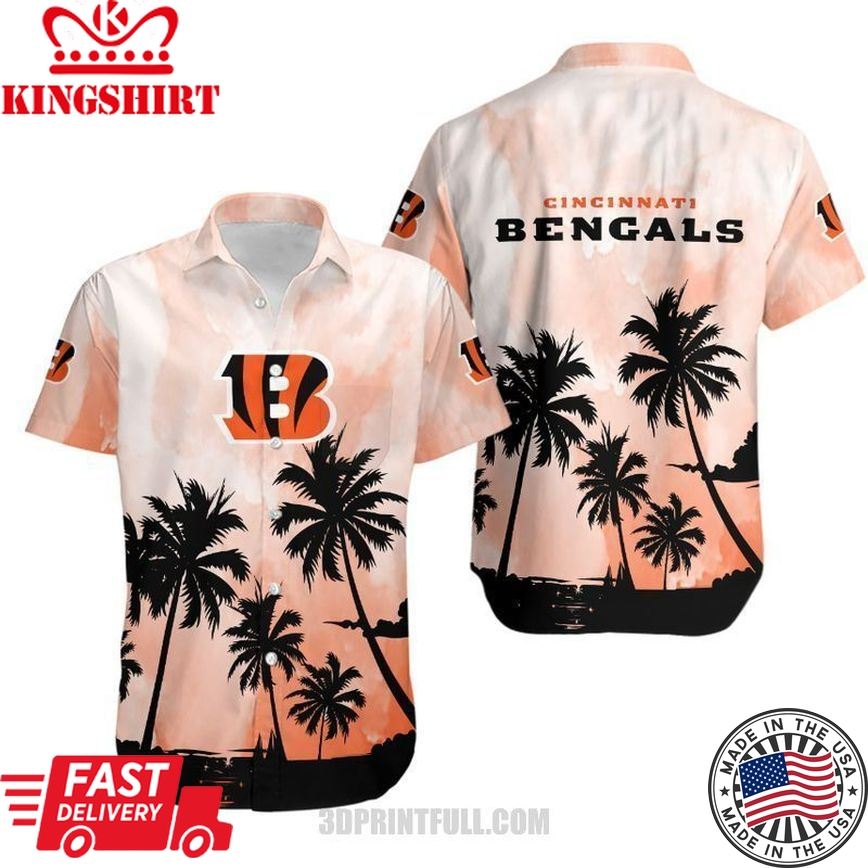 Cincinnati Bengals Coconut Trees NFL Gift For Fan Hawaiian Shirt & Short