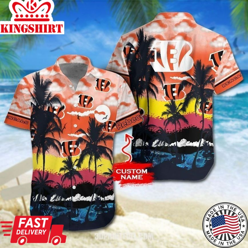 Cincinnati Bengals NFL Gift For Fan Personalized Hawaiian Shirt & Short