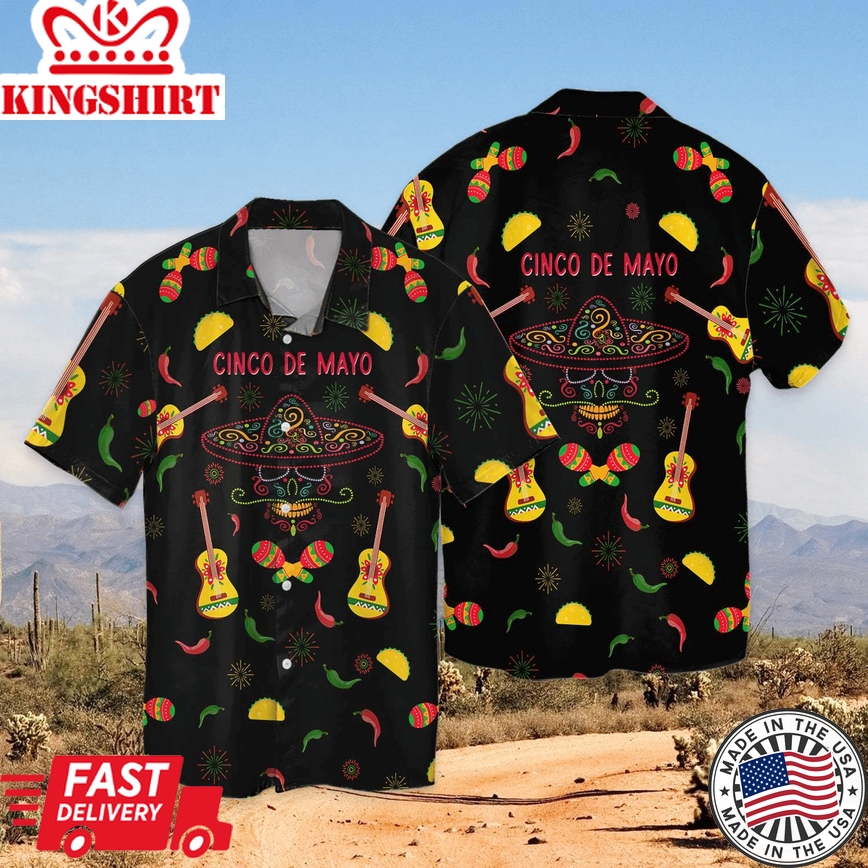 Cinco De Mayo Tacos Black Hawaiian Shirt