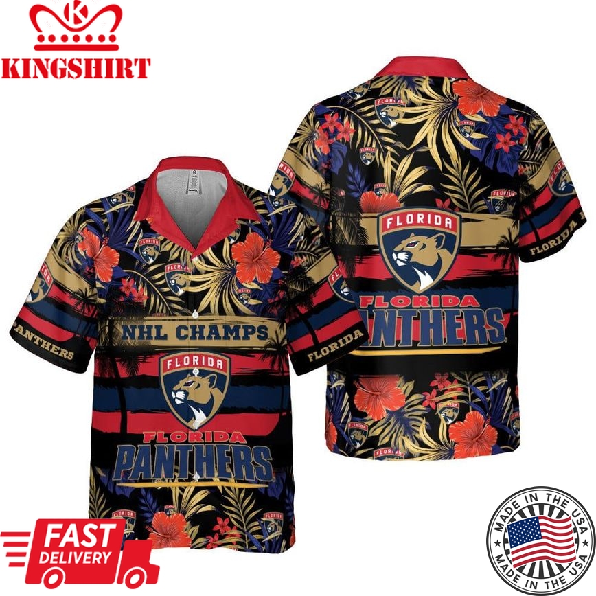 Classic Aop Hawaiian Shirt Florida Panthers Design