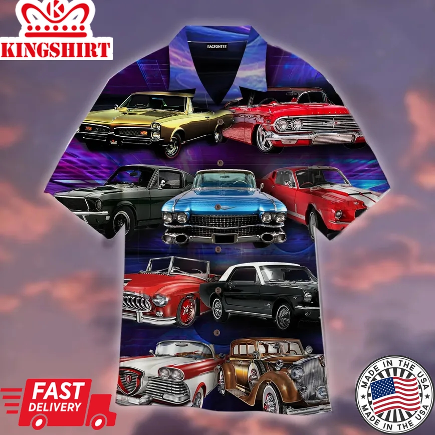 Classic Retro Car Trendy Hawaiian Shirt For