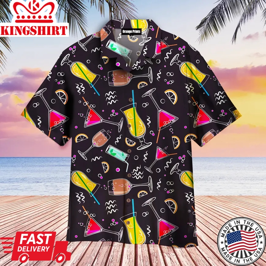 Classic Tropical Cocktails Trendy Hawaiian Shirt