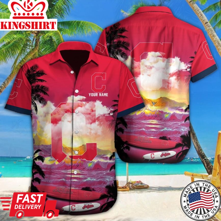 Cleveland Indians Hawaiian Shirt Customizable Name