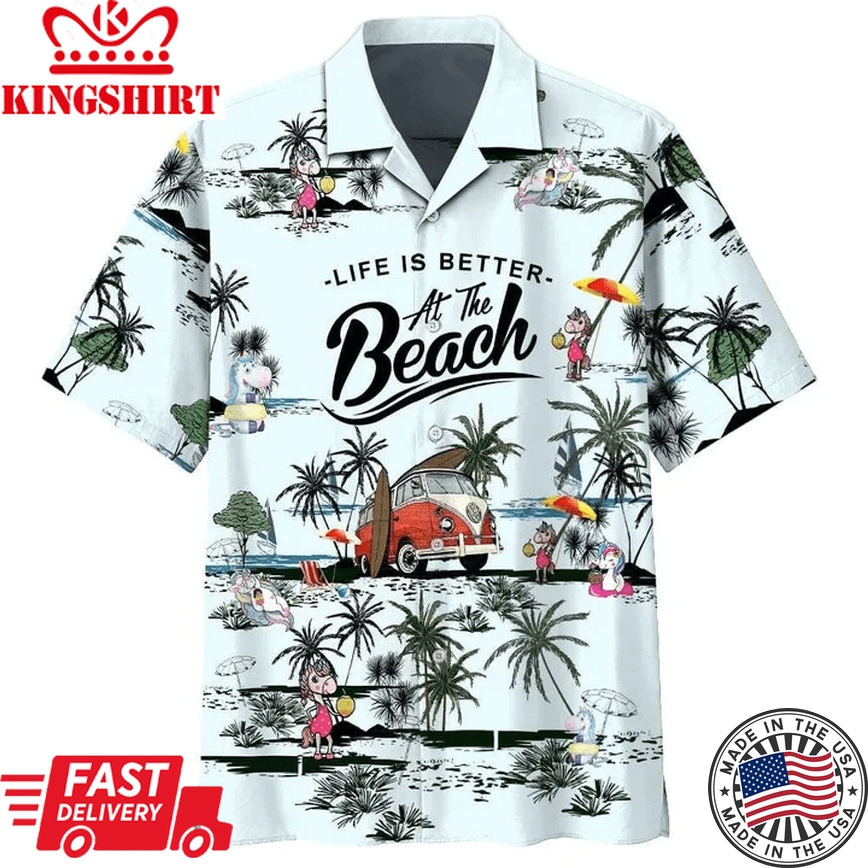 Coastal Serenade: Life Is Better At The Beach Summer Holiday Trendy Hawaiian Shirt