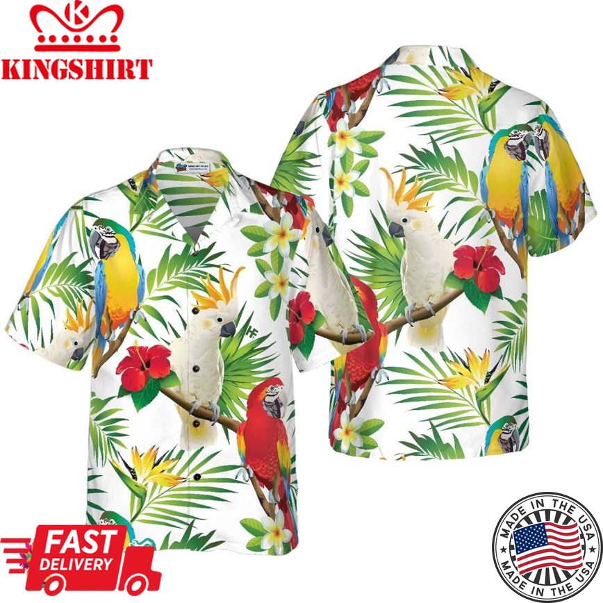 Cockatoo In The Tropical Forest Parrot Shirt Hawaiian Shirt