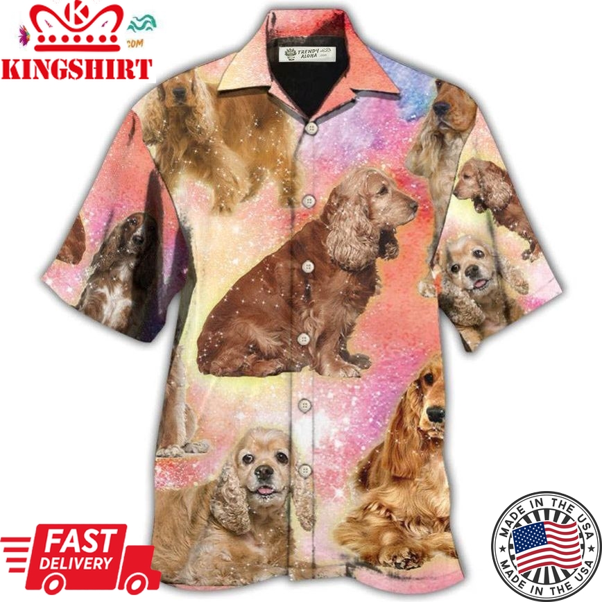 Cocker Spaniel Dog Blur Color Lovely Style Hawaiian Shirt