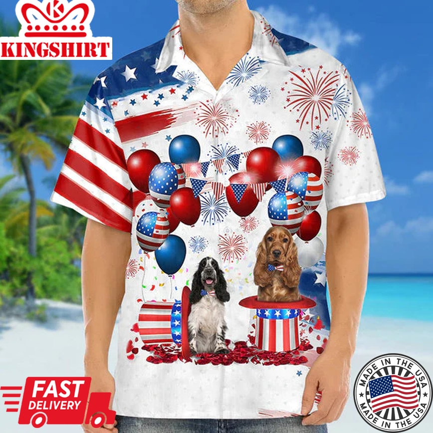 Cocker Spaniel Independence Day Trendy Hawaiian Shirt For Men And Women, 4Th Of July Trendy Hawaiian Shirt