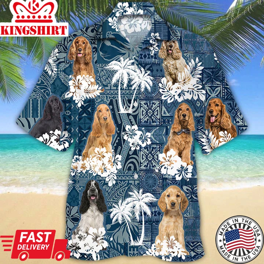 Cocker Spaniel Trendy Hawaiian Shirt