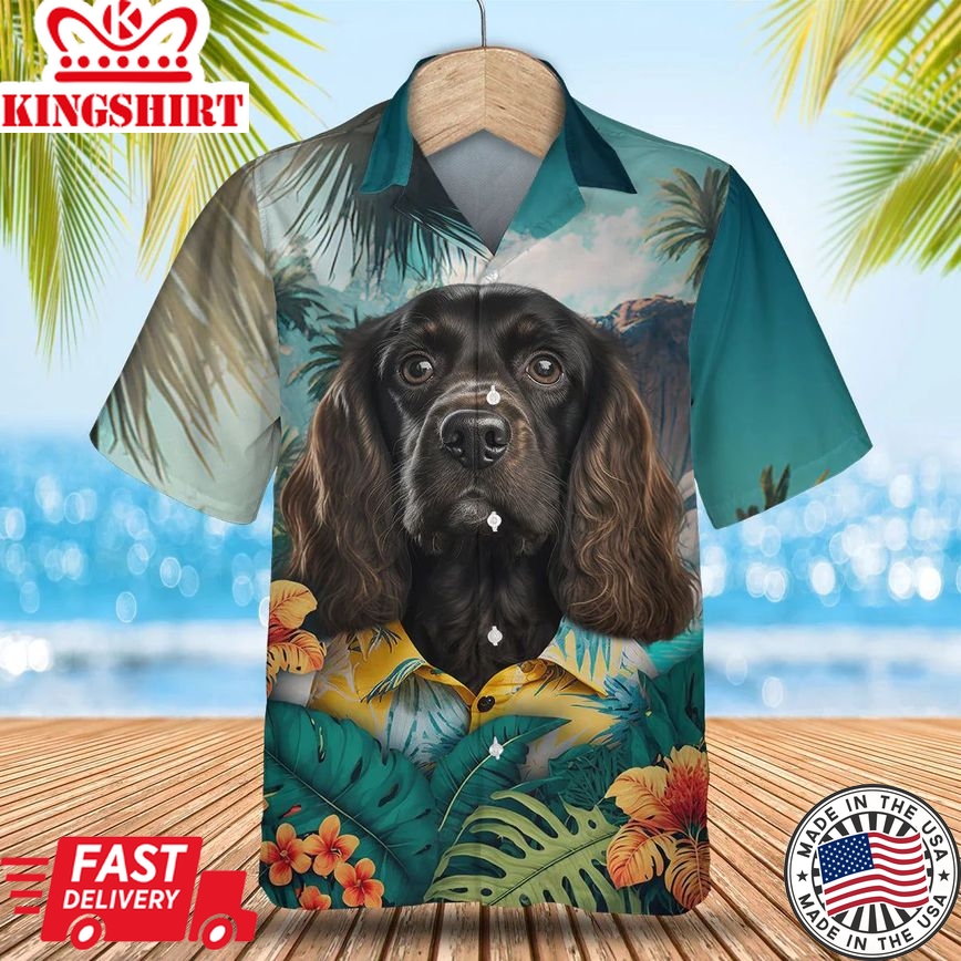 Cocker Spaniel Tropic Oasis - Explore Hawaii in Style with this Exquisite Trendy Hawaiian Shirt