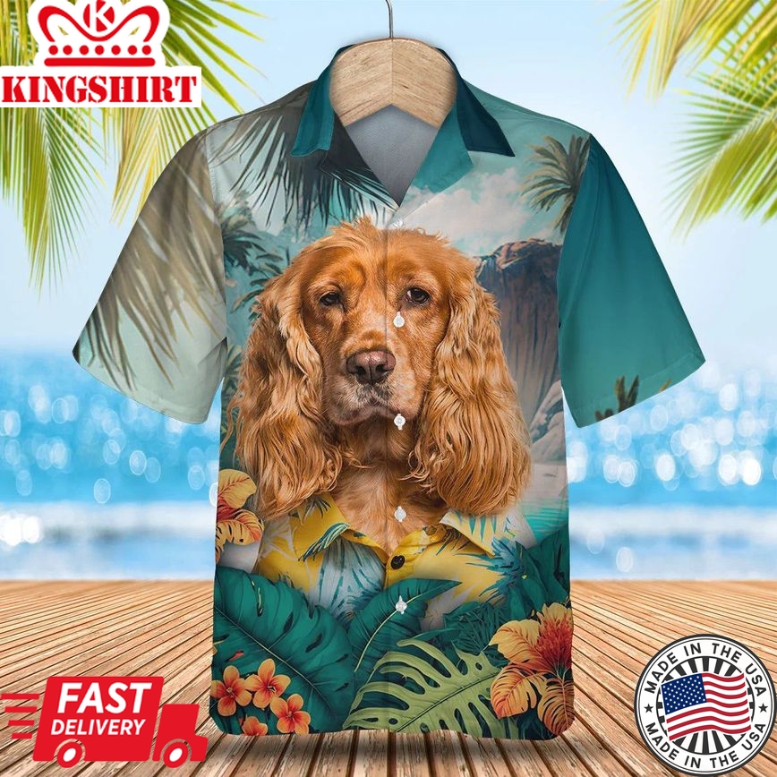 Cocker Spaniel Tropical Getaway - Embrace the Aloha Vibes with this 3D Trendy Hawaiian Shirt