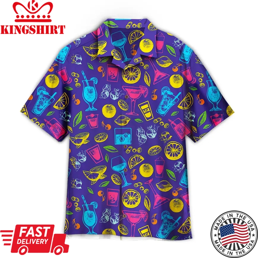 Cocktail Alcohol Drink Trendy Hawaiian Shirt