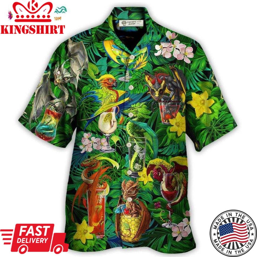 Cocktail And Dragon Tropical Hello Summer Hawaiian Shirt