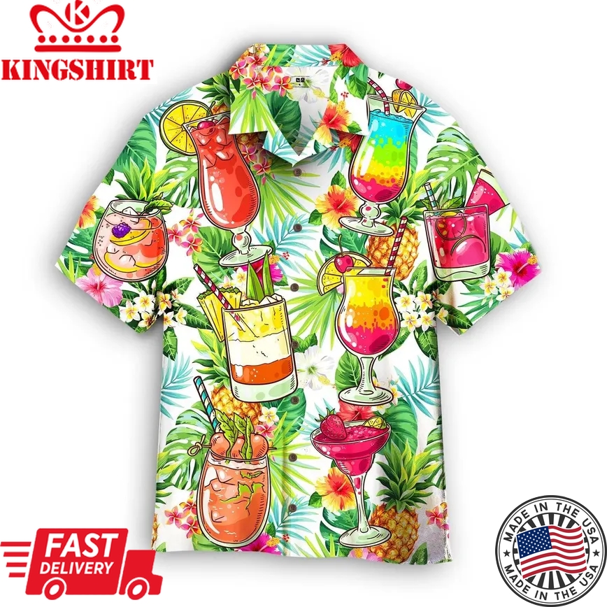 Cocktail And Fruit Hello Summer Trendy Hawaiian Shirt